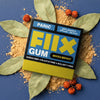 Panic FIIX Gum packaging with leaves and berries on a blue background