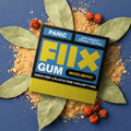 Panic FIIX Gum packaging with leaves and berries on a blue background
